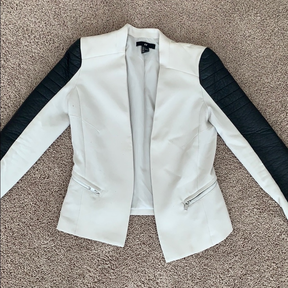 Black Leather and White Blazer